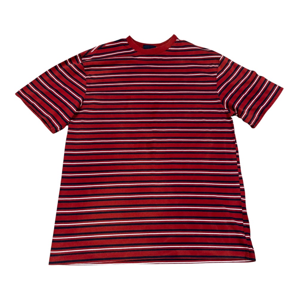 Vintage 90s Puritan Striped Blank Single Stitch Shirt Men's Large FLAWS